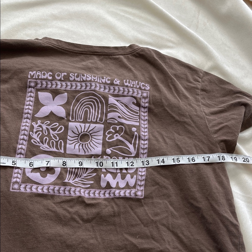 Roxy Chocolate Brown Crop Top with Pink Logo - Picture 8 of 9